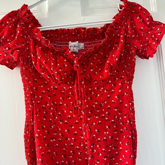 Off the shoulder polly dress - Picture 3 of 5